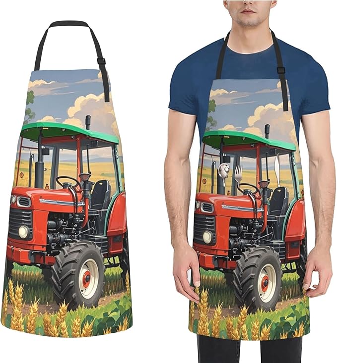 Waterproof Apron Adjustable Bib for Women Men Vintage Nautical White Ship Cooking Aprons Chef Bibs with 2 Pocket