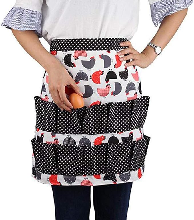 Sefiron Chicken Egg Collecting Apron,12 Deep Pockets for Hense,Duck,Goose Eggs