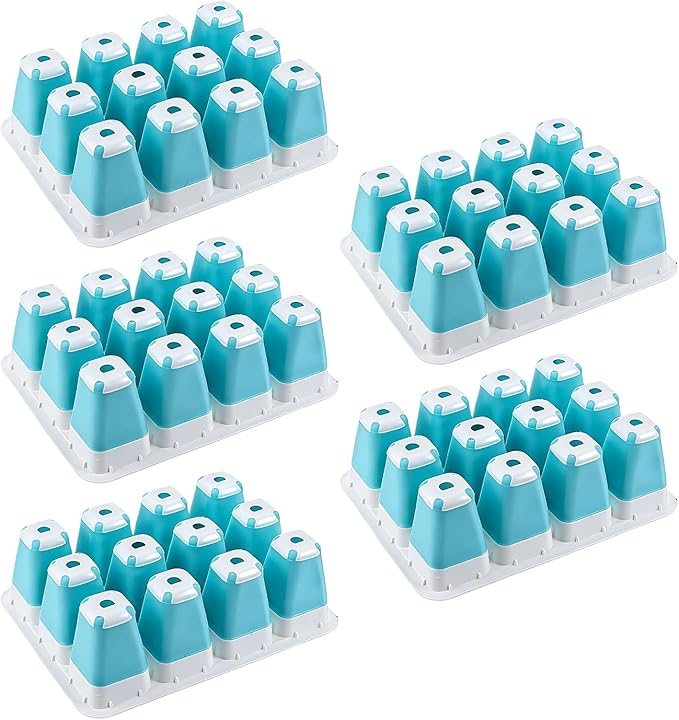 Planting Trays for Seedlings, 60 Cells Reusable Silicone Starter | Seedling Starting Kit - for Indoors Gardening House Potted Lawn Vegetable Flower Farm Windowsill