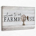 Tizzer Welcome To Our Farmhouse Sign Canvas Wall Art Prints,Windmill Wood Texture Paintings Prints,11x14 inches Artwork for Farm Themed Decor Farmhouse Outdoor Porch Living Room Home