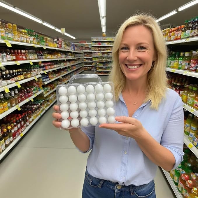 30 Pack Portable Egg Cartons,Reusable clear egg carton cheap bulk, Suitable For Storing Egg in Farmers Markets, Supermarkets, Kitchens(5 * 6)