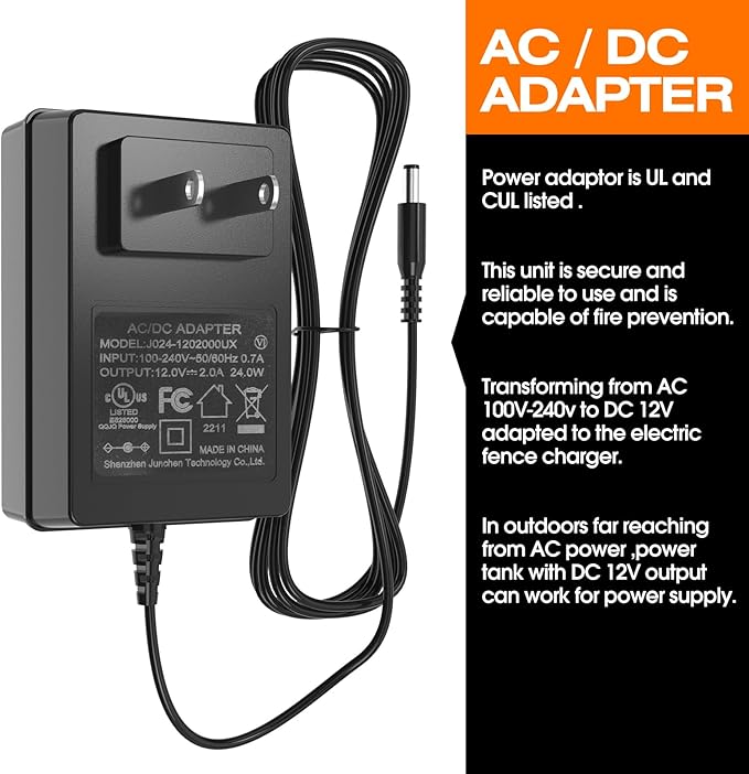 Fence Charger, Electric Fence Energizer Fencing System for Containing Dogs, Livestock and Preventing Wild Animals Intruding