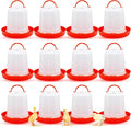 12 Pack Small Chicken Feeder and 1.5L Baby Chicken Waterer Set Bulk Chick Feeder Chick Drinker for Poultry Ducks Goose Quail Pigeons(Watering)