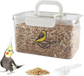 Large Capacity Bird Seed Storage Container,131 oz Airtight Pet Food Storage Containers with Scoop,Bird Food Container with Handle for Wild Bird Feeders Birds Parakeets Finches Food Mealworms Storage
