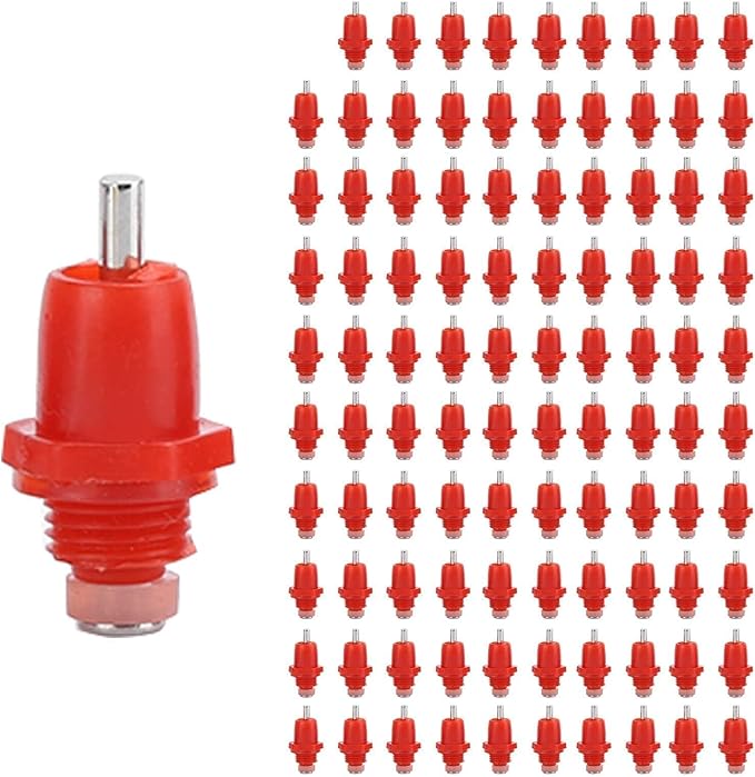 Chicken Waterer Nipples, 100Pcs Automatic Chicken Waterer Poultry Waterer Poultry Drinking Nipples Chicken Water Feeder Water Saving Outdoor Poultry Watering System