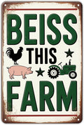 Farmhouse Decor tin sign Vintage Farm Animal Metal Sign Print Aesthetic for Garden Yard Bar Porch Home Bedroom Kitchen Wall Decor Decor Gift 8 x 12 inch