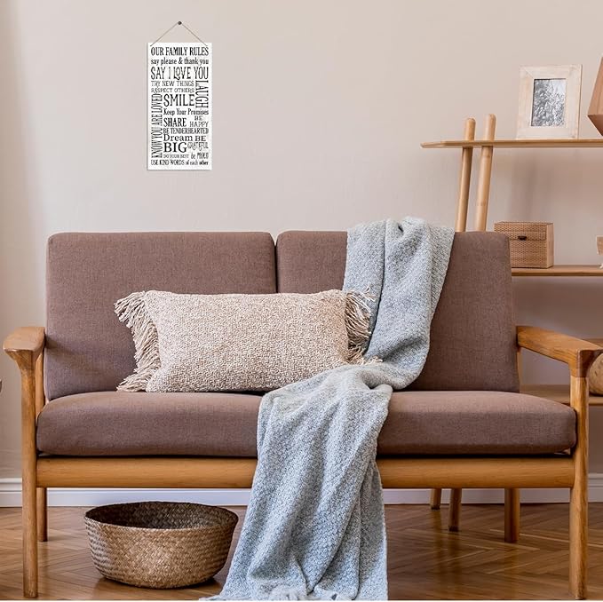 Our Family Rules Sign, Family Decor, Positive Home Decor, Rustic Home Wall Decorative, Decorative Wood Hanging Wood Plaque, New House Decoration, Living Room Decoration, Love Sign