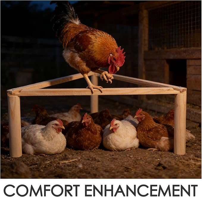 YARNOW Wooden Chicken Perch for Coop & Brooder, Triangular Gym Roosting Bar Poultry Stand, Chicken Nesting Support for Large Hens Parrots Birds Habitat