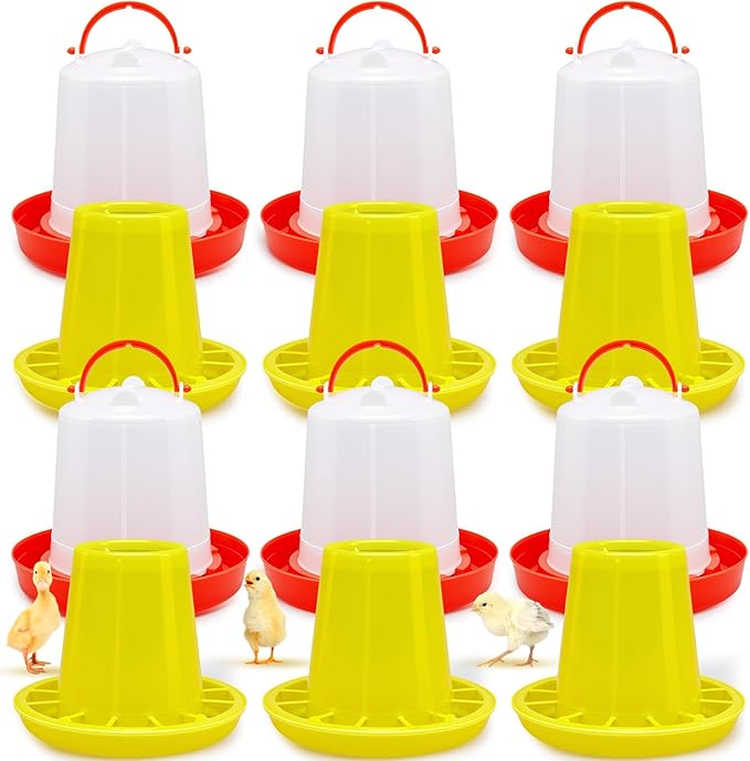 12 Pack Small Chicken Feeder and 1.5L Baby Chicken Waterer Set Bulk Chick Feeder Chick Drinker for Poultry Ducks Goose Quail Pigeons(Combination)