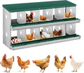 Metal Nesting Boxes for Chickens-10 Compartment Chicken Nesting Box for Laying Eggs, Wall Mountable Roll Away Laying Boxes for Hens and Chicken Coop