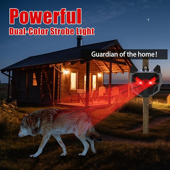 Solar Nocturnal Animal Repeller (4Pack) - 2026 Upgraded Predator Eye Animal Deterrent with Dual Red Flashing Lights - IP67 Waterproof Coyote Repellent Outdoor for Deer,Raccoon,Fox,Skunk,Chicken Coop
