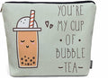 Bubble Milk Tea Cosmetic Bags For Women, Funny Quote Makeup Bag Toiletry Bag Accessories Organizer Storage Bags Makeup Pouch For Travel Business Gym Bathroom You're My Cup Of Bubble Tea