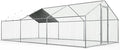 Large Chicken Coop Metal Chicken Run for Yard Walk-in Poultry Cage Heavy Duty Chicken Pen with Waterproof and Anti-UV Cover for Outdoor Farm Use