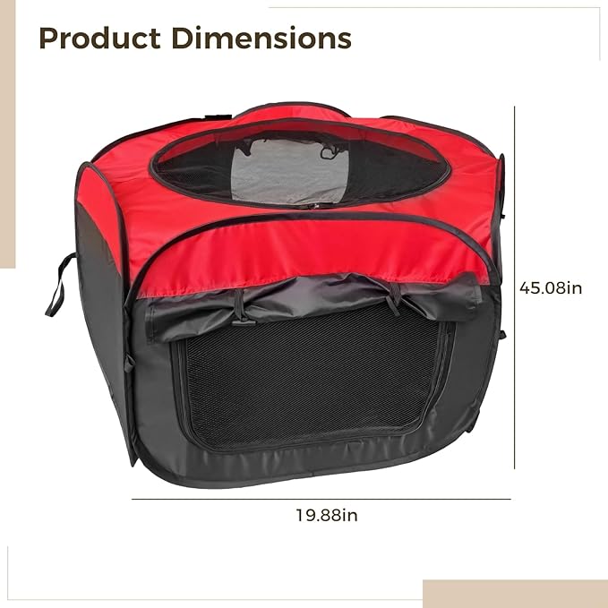 Generic Chicken Brooder Kit Portable, Brooder Box for Chicks Indoor, 3.7 Ft X 3.7 Ft X 1.7 Ft, Oxford Fabric with Red-Black Design and Ventilation
