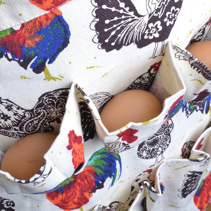 Sefiron Chicken Egg Collecting Apron,12 Deep Pockets for Hense,Duck,Goose Eggs