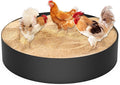 Chicken Dust Bath Tub, Round Chicken Lime Grit Container, 25in X 5.9in Ajustable Size with 10PCS Nails, Bottomless Design for Chickens Ducks Turkeys Outdoor Use, Chicken Coop Accessories