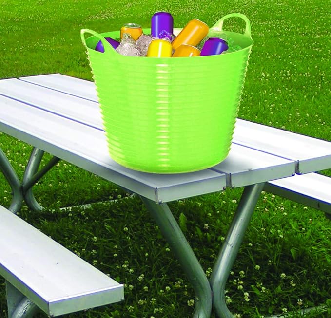 Little Giant® Poly/Rubber FlexTub Bucket | Ultra Durable & Versatile Farm Tub | Plastic Synthetic Gardening Tub (1, Lime Green)