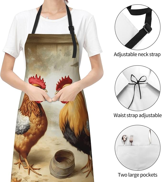Waterproof Aprons for Women Men Adjustable Bib Cool Electric Guitar Apron Chef Cooking Aprons for Kitchen