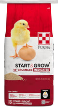 Purina Start & Grow | Nutritionally Complete Medicated Chick Feed Crumbles | 25 Pound (25 lb.) Bag