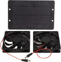 Dioche Silicon Plastic 10W Solar Panel Powered Dual Fan Outdoor Portable for Greenhouse RV Car