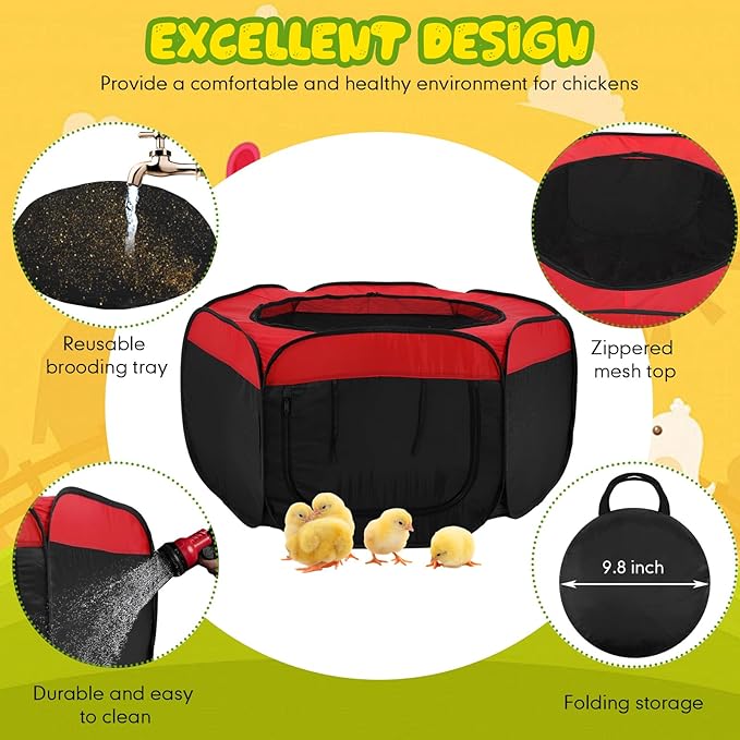 Barydat Chicken Brooder Box for Chick Kit 12" x 12" Chick Brooder Heating Plate Chicken Brooder Chicken Coop Heater Chicken Warmer with Adjustable Height for Chicks or Ducklings