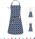 LessMo Kitchen Cooking Aprons with 3 Pockets for Men Women - Cotton Adjustable Professional Grade Chef Apron for Kitchen, BBQ & Grill (Blue)
