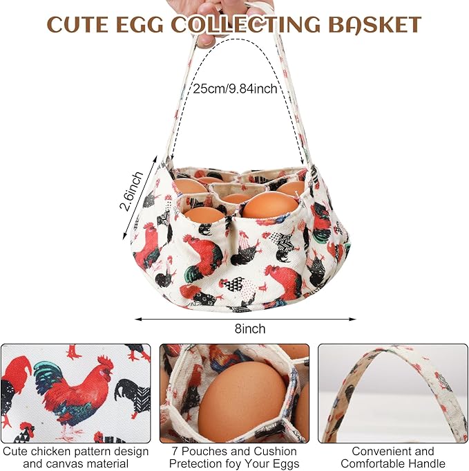 3 Pcs Egg Apron for Collecting Fresh Eggs Gathering Basket for Kids Adult 12 Pockets and Child 3 Pockets