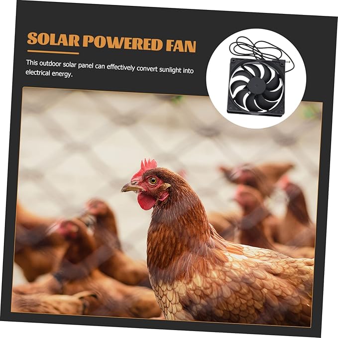1Set Solar Powered Fan for Chicken Coop Small Fan for Pet House Greenhouse Rv Energy Saving Solar with Strong