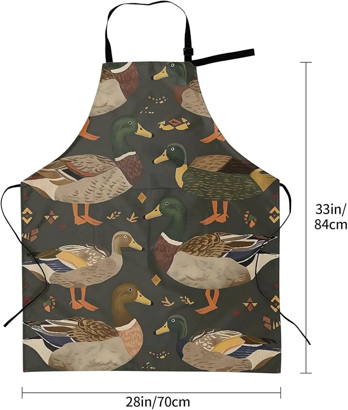 Serene Swan In Stream Adjustable Waterproof Apron Work Cooking Apron With Pockets For Men Women