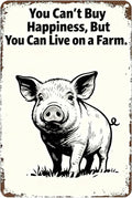 Vintage Metal Sign You Can’t Buy Happiness, But You Can Live on a Farm. Tin Sign Decor Retro Wall Decor For Home Coffee Bar Funny Aluminum Sign 16x12 inch