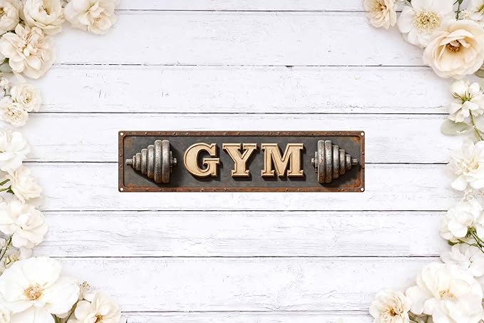 Vintage Tin Gym Sign Retro Metal Sign Suitable For The Gym Stadium Indoor Stadium - Multi-Purpose For Indoor/Outdoor Use Plaque 4x16 Inch