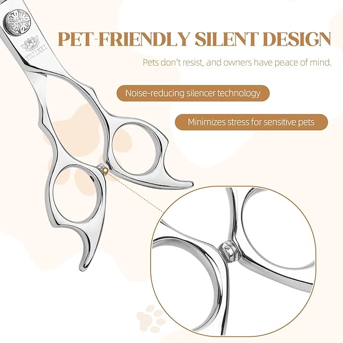 Curved Chunkers Shears Dog Grooming Professional 7.5 in Chunkers Scissors for Dogs Japan VG10 Stainless Steel Pet Grooming Thinning Scissors for Cut for Dogs and Cats.
