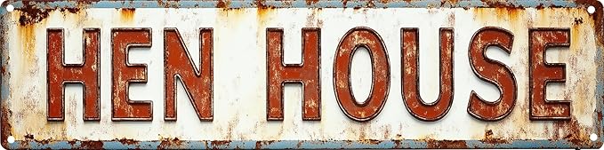 Vintage Tin Hen House Sign Retro Metal Sign Suitable For Home Farm Garden - Multi-Purpose Metal Sign For Indoor/Outdoor Use Plaque 4x16 Inch
