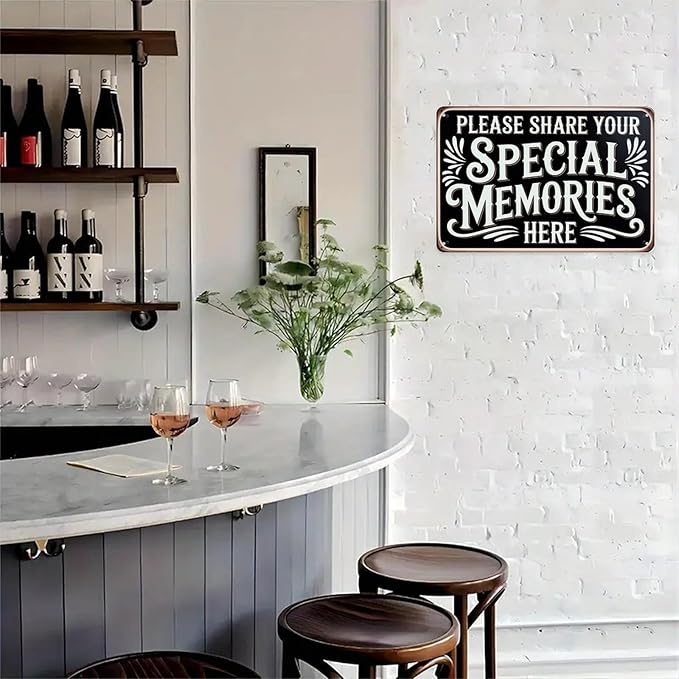 Share Special Memories Tin Sign Vintage Share Your Special Memories Metal Sign Print Aesthetic for Garden Yard Bar Porch Home Bedroom Kitchen Wall Decor Gift 8 X 12 in