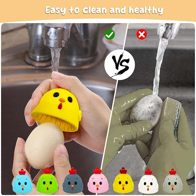 Egg Cleaning Brush - Silicone Egg Washer - Reusable - Blue