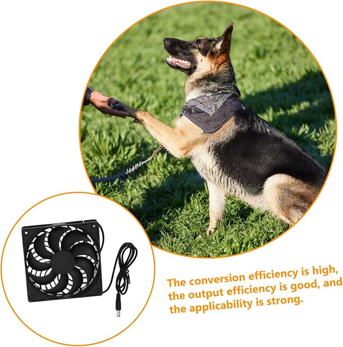 Mipcase Durable Solar Panel Fan for Pet House Chicken Coop Portable Cooling Ventilation System for Dogs Cats and Livestock Lightweight Easy to Install for Summer Use