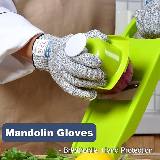 Dowellife Cut Resistant Gloves Food Grade Level 5 Protection, Safety Kitchen Cuts Gloves for Oyster Shucking, Fish Fillet Processing, Mandolin Slicing, Meat Cutting and Wood Carving (X-Large-3 Pairs)