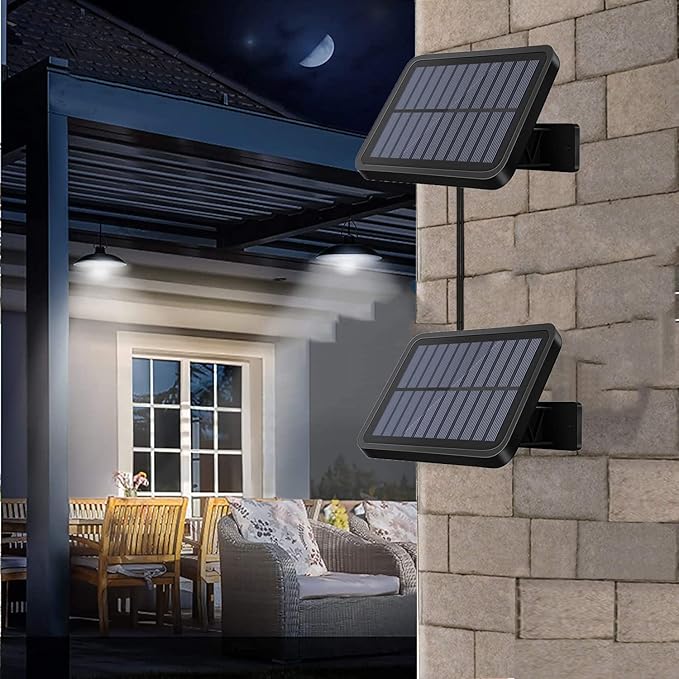 Solar Pendant Lights Upgraded Bulb Lights IP65 Waterproof Dusk to Dawn Auto Lamp with Remote Controller for Outdoor Shed Barn Chicken Coop Bullpen Pig Pen Stables Tents etc(Single Lamp)