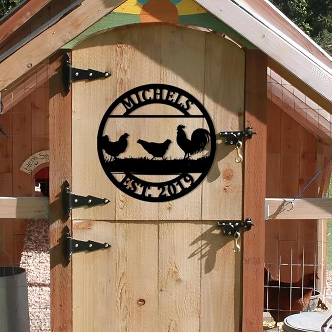 Luxury Personalized Chicken Coop Metal Sign, Custom Metal Chicken Farm Sign, Chicken Sign, Chicken Hen House Sign, Hen Hourse Decorations, Farmer Gifts, Chicken Coop Decor 5