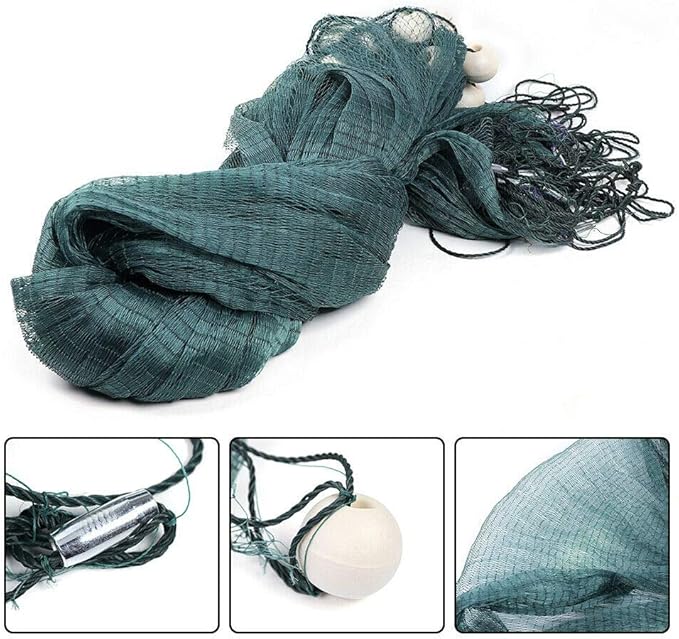 Fishing Drag Net Beach Seine Net 3x20M/10x65FT Cast Net/Fishing Nets Nylon Seine Hand Made 2cm/0.8" Mesh Holes,Fishing Cast Monofilament Nets Seine Fish Netting for Fishing Boat, Fisherman, Creek Lake