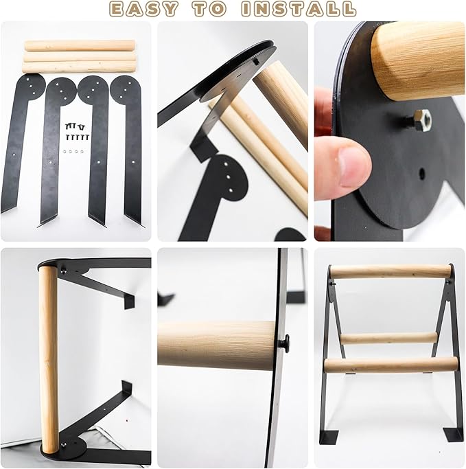 Chicken Roosting Bars, Wooden Perch with Metal Stand, Roosting Bars for Coop, Coop Accessories, Chicken Enrichment Toys