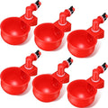 Patelai Chicken Water Cups, Chicken Waterer Cups Summer Water Feeder Cup 3/8 Inch Thread Automatic Filling Waterer Poultry Drinking Bowl for Duck Turkey Bunny(Red,6 Pieces)