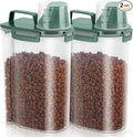 2 Pack 3 Lbs Dog Cat Food Storage Containers for Travel, Portable Pet Food Storage Container, Easy-Pouring Bird Seed Dispenser, Airtight Rice Cereal Oatmeal Flour Holder -Pine Green