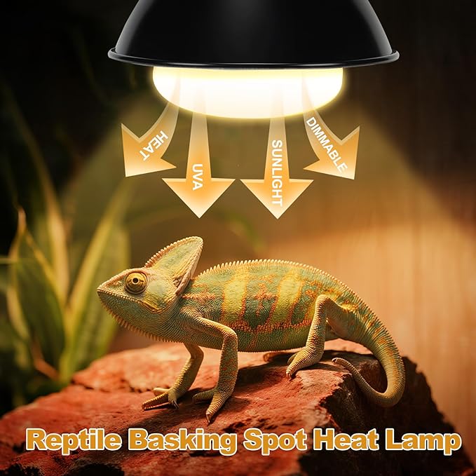 2Pack Reptile Heat Lamp Bulbs, 150W Reptile Heat Emitter Basking Spot Light, UVA Daylight Heat Lamp Bulbs for Chickens Coop Reptiles Pets Brooder Use