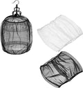 Bird Cage Seed Catcher, Bird Cage Net Cover Seeds Guard, Universal Birdcage Accessories, Black/White, Circumference 59.1"-70.9", Height 21.7" for Parrot Cockatiel Enclosures