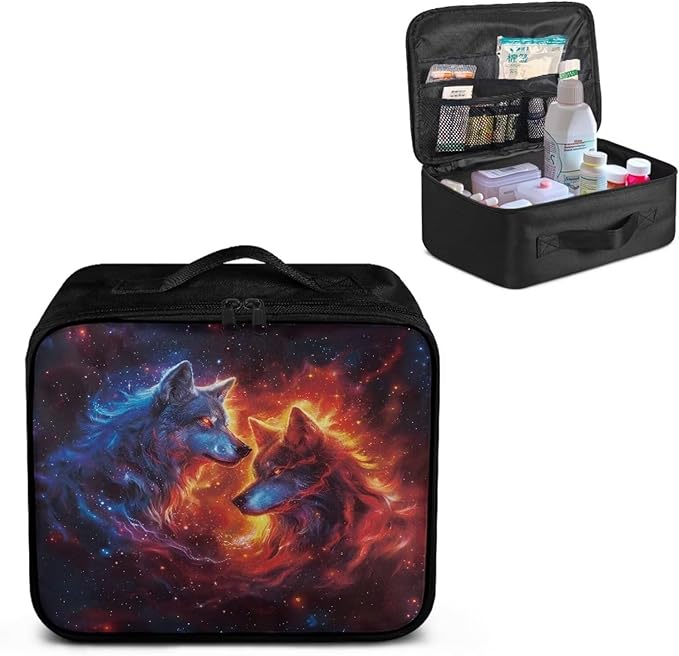 Rnyleeg First Aid Kits for Businesses Empty First Aid Bag Home Car Camping Hiking Adventure Medical Kits for Men Medium Travel Emergency Bag Wolf