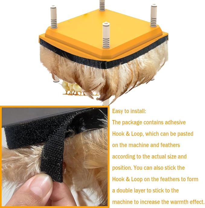 Hen Feathers for Chick Brooder Plate Cozy Coop Heating Panels Warming Insulation Pad, Keep The Chicks As Warm and Safe As A Hen's Embrace Chicken Starter Kit Cuttable Fits Most Brooder (6.6ft)