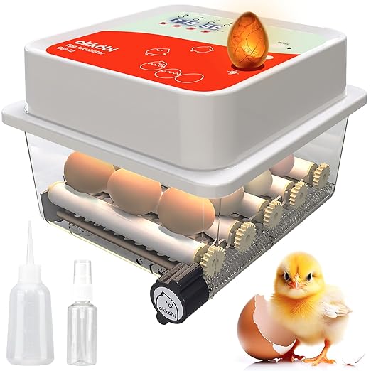 OBI-12 Incubator for Hatching Eggs – 12 Eggs, Easy to Use, Stable Temperature & Humidity Control with Eggloo Insulation - Orange