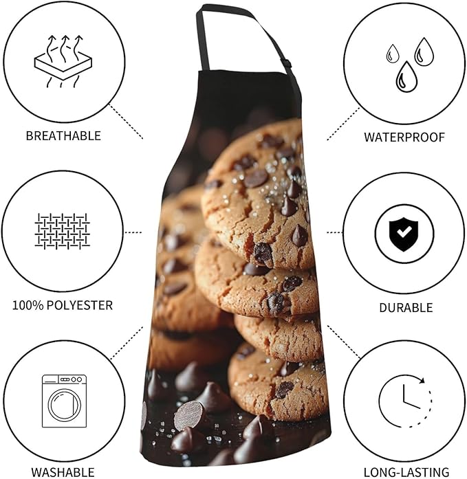 Kitchen Aprons for Men Women Waterproof Apron with 2 Pockets Cool Steampunk Gears Apron Adjustable Bib Aprons