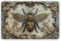 Vintage Bee Metal Tin Sign Wall Art, 3D Embossed Iron Hanging Decor, Indoor Outdoor Use for Home Bedroom Restaurant Bar Cafe School Library Door Garage Decor - Pack of 1, 12x8 Inch
